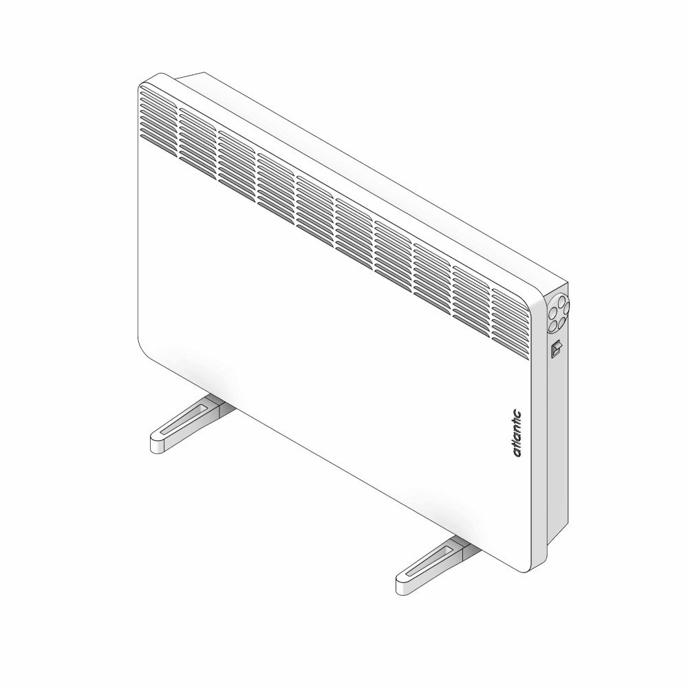 Електроконвектор Atlantic F17 Essential Mobile CMG BL-Meca/M(1000W) з комплектом підставок